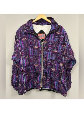 Vibrant Vintage 90’s Women's Purple Bomber Jacket Large